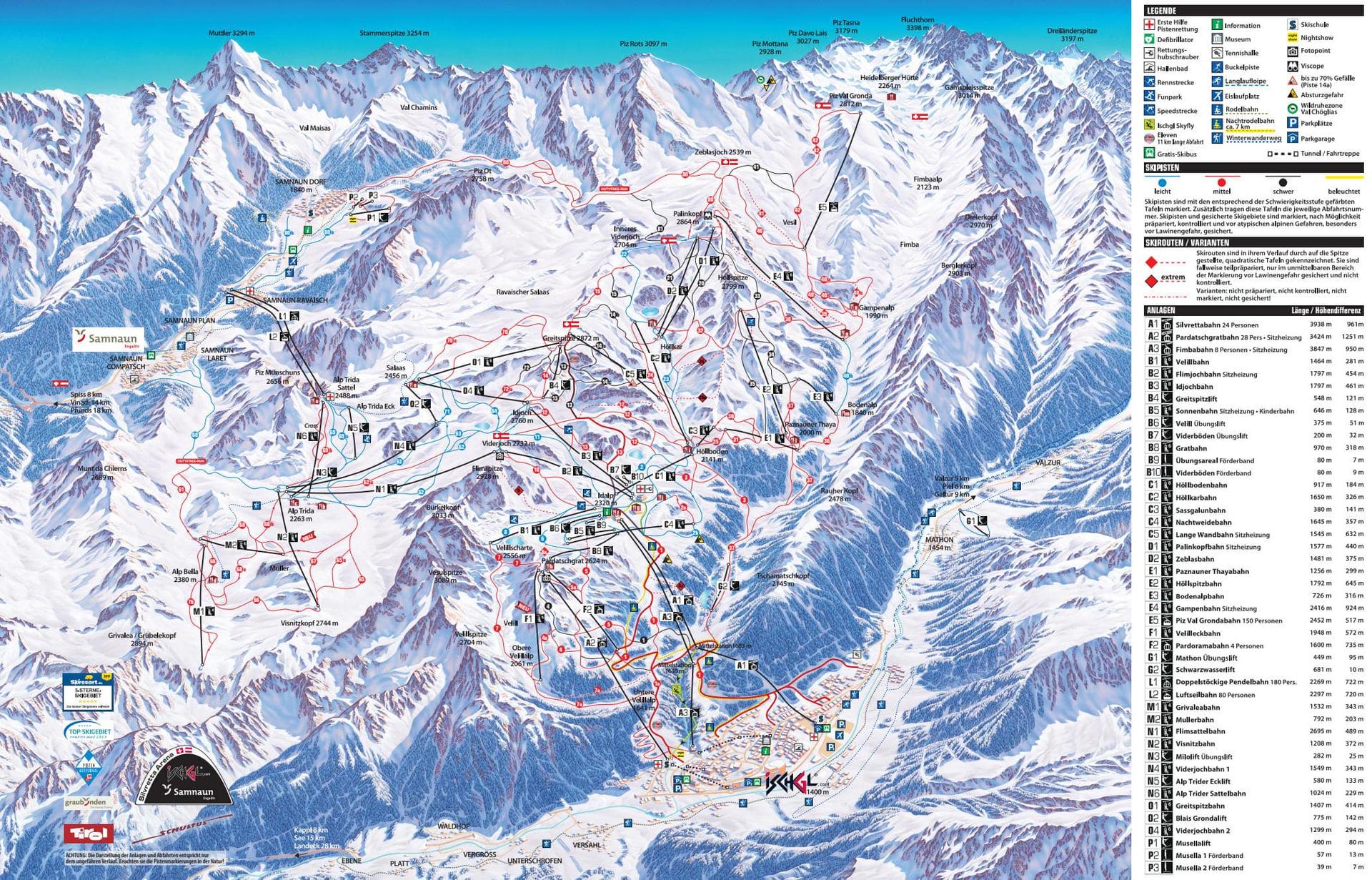 Ischgl ski map