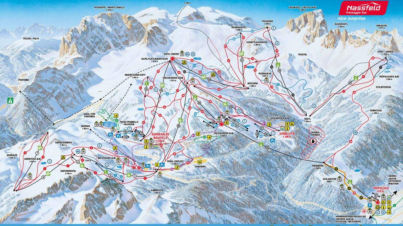 Nassfeld ski map