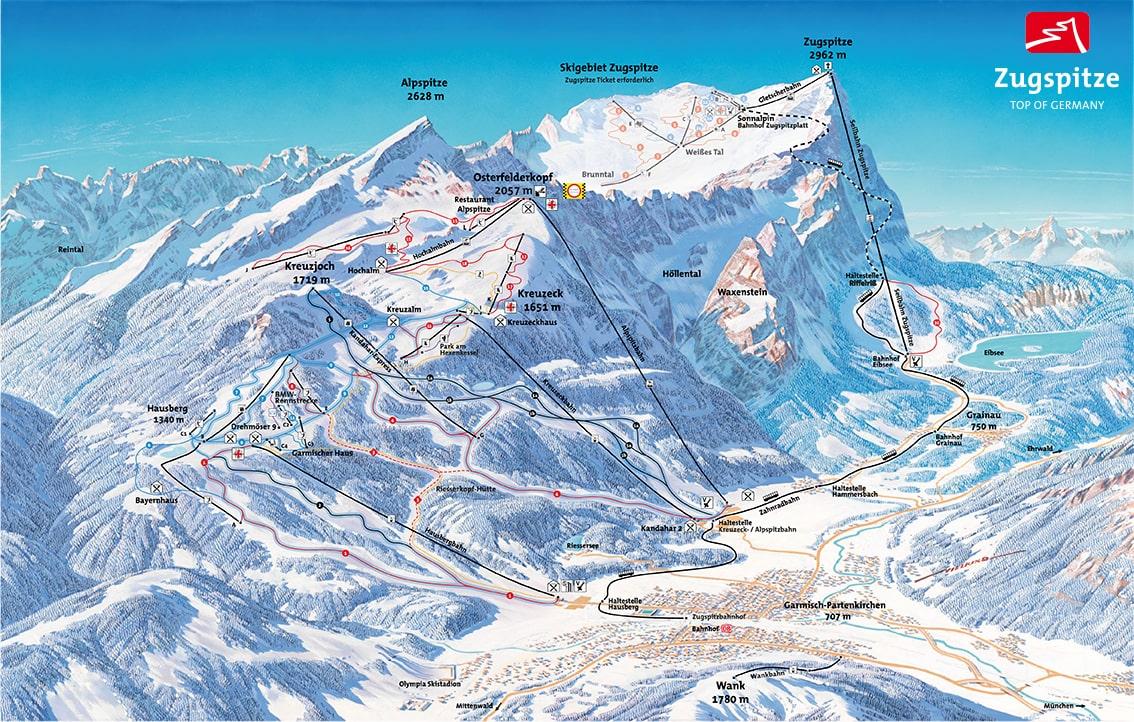 Garmisch-Partenkirchen ski map