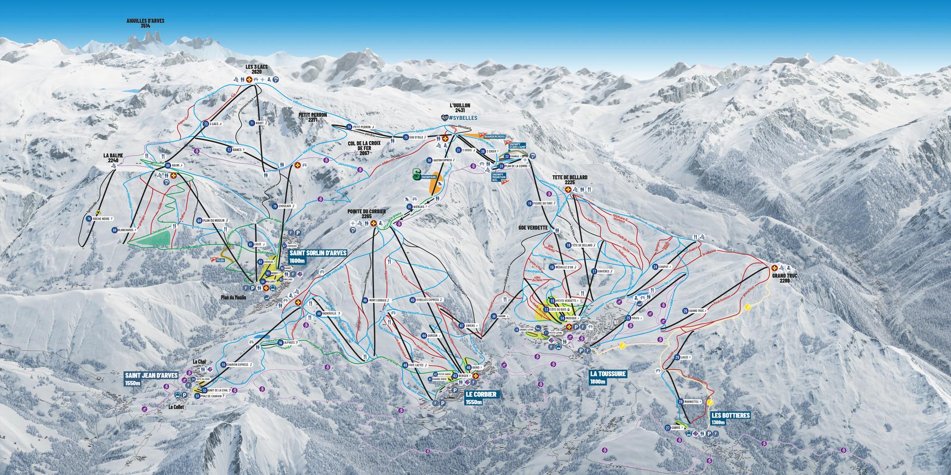 Saint-Sorlin-dArves ski map