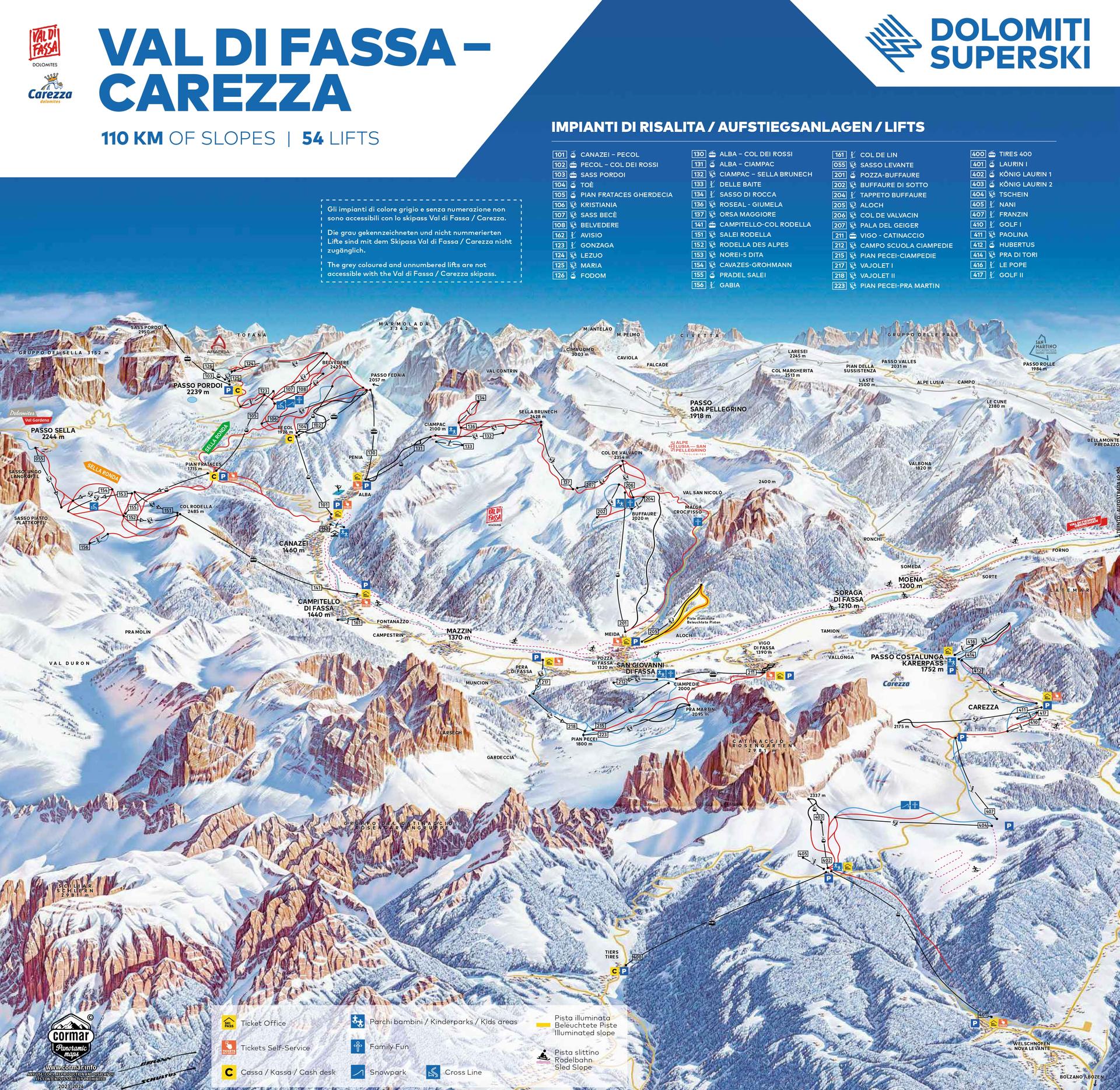 Alpe Lusia ski map